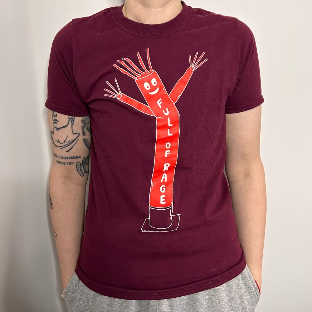 Whacky waving inflatable tube man T-shirt red 100% cotton unisex size medium (M)